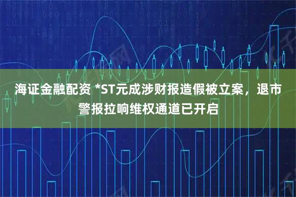 海证金融配资 *ST元成涉财报造假被立案，退市警报拉响维权通道已开启