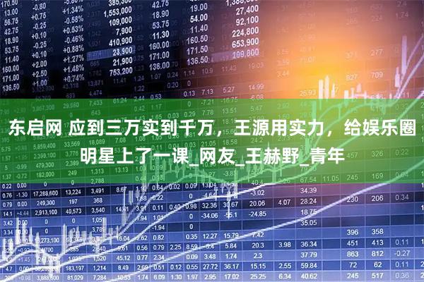 东启网 应到三万实到千万，王源用实力，给娱乐圈明星上了一课_网友_王赫野_青年