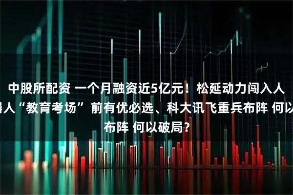 中股所配资 一个月融资近5亿元！松延动力闯入人形机器人“教育考场” 前有优必选、科大讯飞重兵布阵 何以破局？
