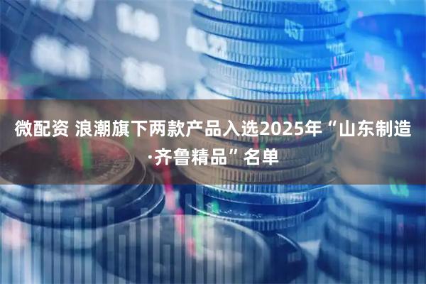 微配资 浪潮旗下两款产品入选2025年“山东制造·齐鲁精品”名单